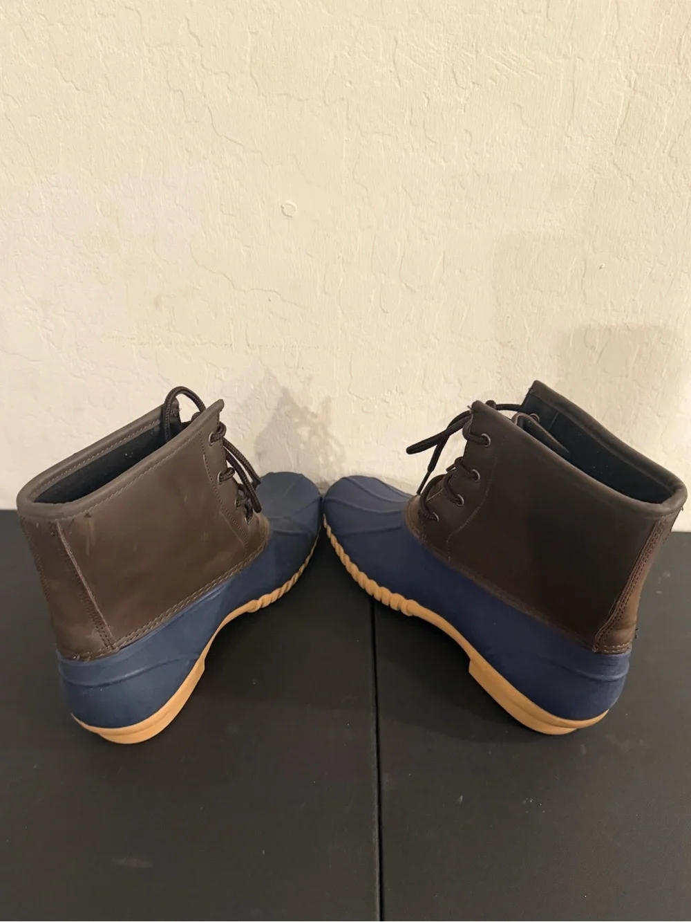 Target Men's Navy and Brown Lace-Up Rain Boots